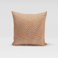 Dekostoff Baumwollstoff Bayside Tupfen Pinselstriche orange weiß 1,38m Breite