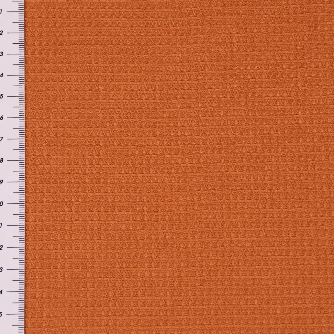 Dekostoff Baumwollstoff überbreit Waffelrelief Kästchenstruktur burnt orange 2,80m Breite