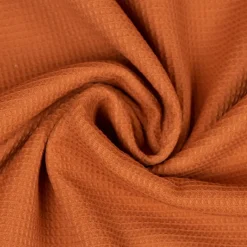 Dekostoff Baumwollstoff überbreit Waffelrelief Kästchenstruktur burnt orange 2,80m Breite