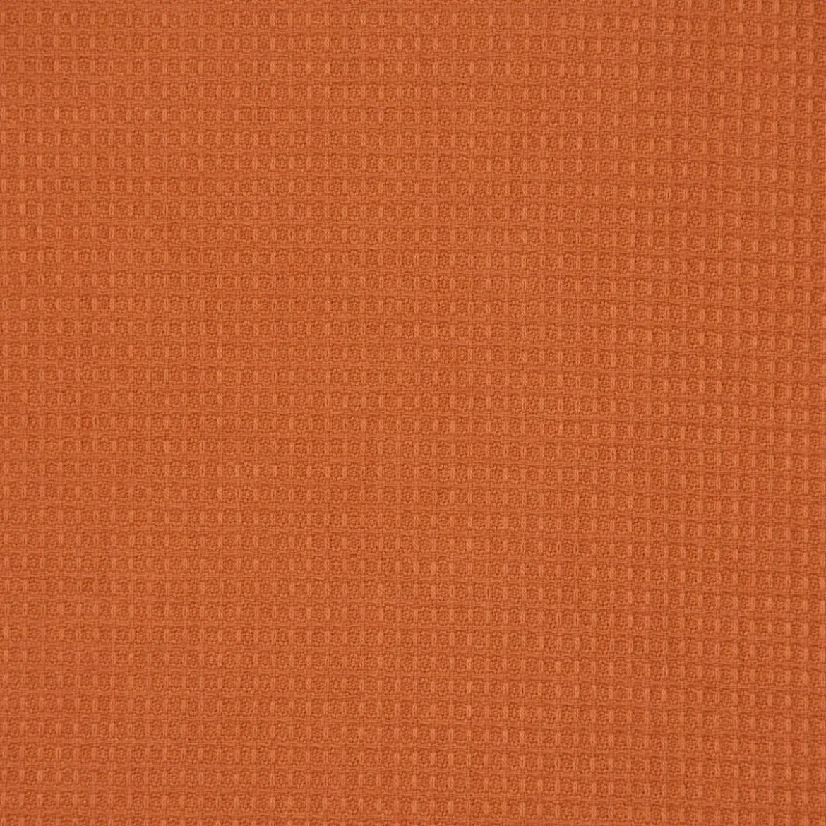 Dekostoff Baumwollstoff überbreit Waffelrelief Kästchenstruktur burnt orange 2,80m Breite