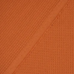 Dekostoff Baumwollstoff überbreit Waffelrelief Kästchenstruktur burnt orange 2,80m Breite