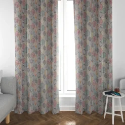 Dekostoff Baumwollstoff Canyon Blätter beige braun grün rot 1,4m Breite