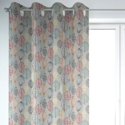 Dekostoff Baumwollstoff Canyon Blätter beige braun grün rot 1,4m Breite