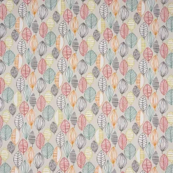 Dekostoff Baumwollstoff Canyon Blätter beige braun grün rot 1,4m Breite