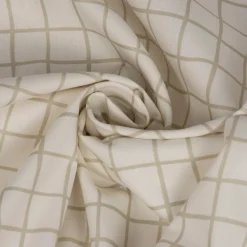 Dekostoff Baumwollstoff Halbpanama Karo Gitter wollweiß beige raumhoch 2,80m Breite
