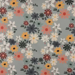 Dekostoff Baumwollstoff Halbpanama Blumen Blüten mint bunt 1,40m Breite