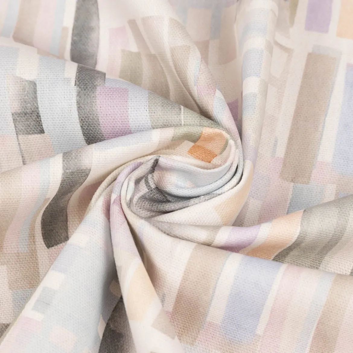 Dekostoff Baumwollstoff Halbpanama Denise Soft Aquarell Streifen pastell lila 1,40m Breite