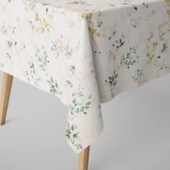 Dekostoff Baumwollstoff Halbpanama Aziza1 Aquarell Blätterzweige Blüten pastell 1,40m Breite