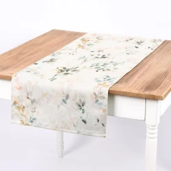 Dekostoff Baumwollstoff Halbpanama Aziza1 Aquarell Blätterzweige Blüten pastell 1,40m Breite
