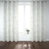 Dekostoff Baumwollstoff Halbpanama Aziza2 Aquarell Blumen Blätter ecru grün 1,40m Breite