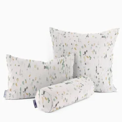 Dekostoff Baumwollstoff Halbpanama Aziza2 Aquarell Blumen Blätter ecru grün 1,40m Breite