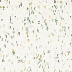 Dekostoff Baumwollstoff Halbpanama Aziza2 Aquarell Blumen Blätter ecru grün 1,40m Breite