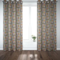 Dekostoff Baumwollstoff Halbpanama Mikela3 Streifen Kreise grün orange rosa 1,40m Breite