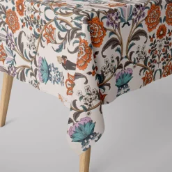 Dekostoff Baumwollstoff Halbpanama Digitaldruck Blumen Ornamente Tiere weiß bunt 1,40m Breite