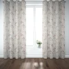 Dekostoff Baumwollstoff Halbpanama Digitaldruck Allover Blumenwiese weiß lila 1,40m Breite