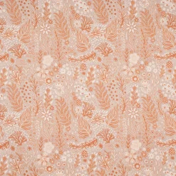 Dekostoff Baumwollstoff Halbpanama Digitaldruck Blätter Blumen Gräser beige orange 1,40m Breite