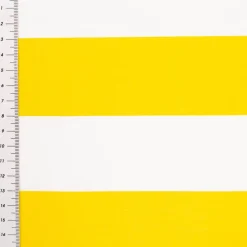 Dekostoff Baumwollstoff Köperbindung Blockstreifen gelb weiß 1,6m Breite