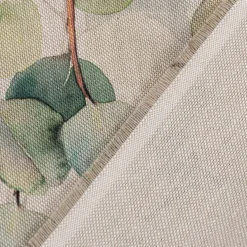 Dekostoff Baumwollstoff Leinenlook Digitaldruck Eucalyptus Boho Leaf Eukalyptus Blätter natur grün 1,40m Breite