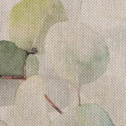 Dekostoff Baumwollstoff Leinenlook Digitaldruck Eucalyptus Boho Leaf Eukalyptus Blätter natur grün 1,40m Breite
