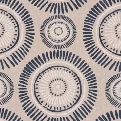 Dekostoff Baumwollstoff Mandala Kreise Punkte Striche natur nachtblau cremeweiß 2,8m Breite