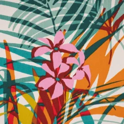 Dekostoff Baumwollstoff Poerani Exotik Blätter Blumen bunt 160cm Breite