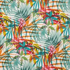 Dekostoff Baumwollstoff Poerani Exotik Blätter Blumen bunt 160cm Breite