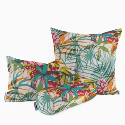 Dekostoff Baumwollstoff Poerani Exotik Blätter Blumen bunt 160cm Breite