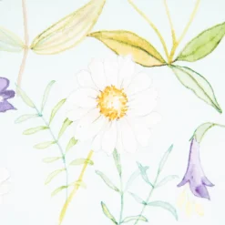 Dekostoff Baumwollstoff Popeline Digitaldruck Daisy Wildflower Garden hellblau lila 1,40m Breite