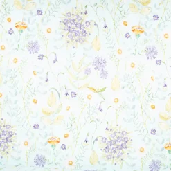 Dekostoff Baumwollstoff Popeline Digitaldruck Daisy Wildflower Garden hellblau lila 1,40m Breite