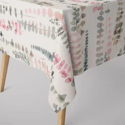 Dekostoff Baumwollstoff Ranken Blätter Aquarell weiß grün rosa 1,37m Breite