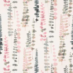 Dekostoff Baumwollstoff Ranken Blätter Aquarell weiß grün rosa 1,37m Breite