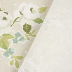 Dekostoff Baumwollstoff Rosen Punkte beige grün weiß 1,38m Breite