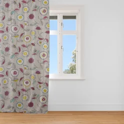 Dekostoff Baumwollstoff Sundance Blumen beige ocker beere aqua 1,4m Breite