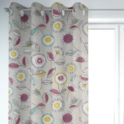 Dekostoff Baumwollstoff Sundance Blumen beige ocker beere aqua 1,4m Breite
