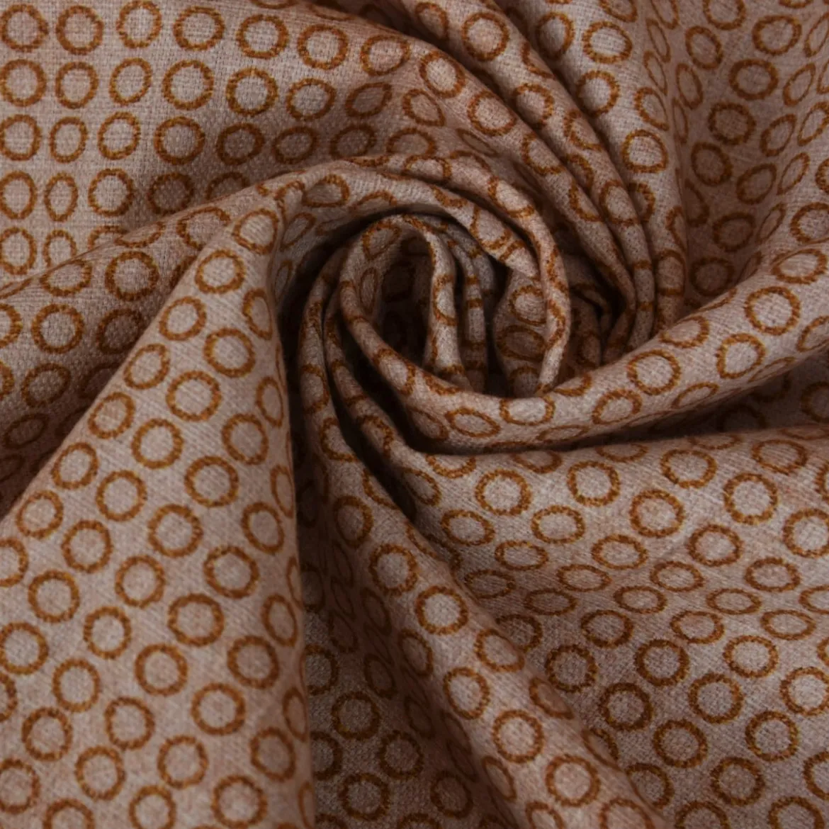 Dekostoff Baumwollstoff Tischdeckenstoff mit beidseitiger Bordüre grafisch beige braun 1,60m Breite