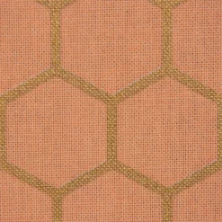 Dekostoff Baumwollstoff Waben Sechseck apricot gold metallic 1,40m Breite