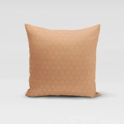 Dekostoff Baumwollstoff Waben Sechseck apricot gold metallic 1,40m Breite