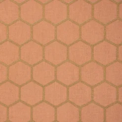 Dekostoff Baumwollstoff Waben Sechseck apricot gold metallic 1,40m Breite