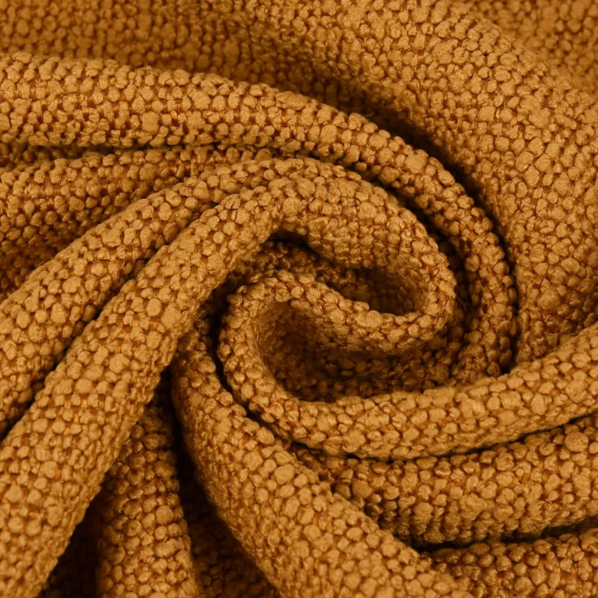 Dekostoff Boucle Deluxe uni meliert ocker gelb 1,40m breit