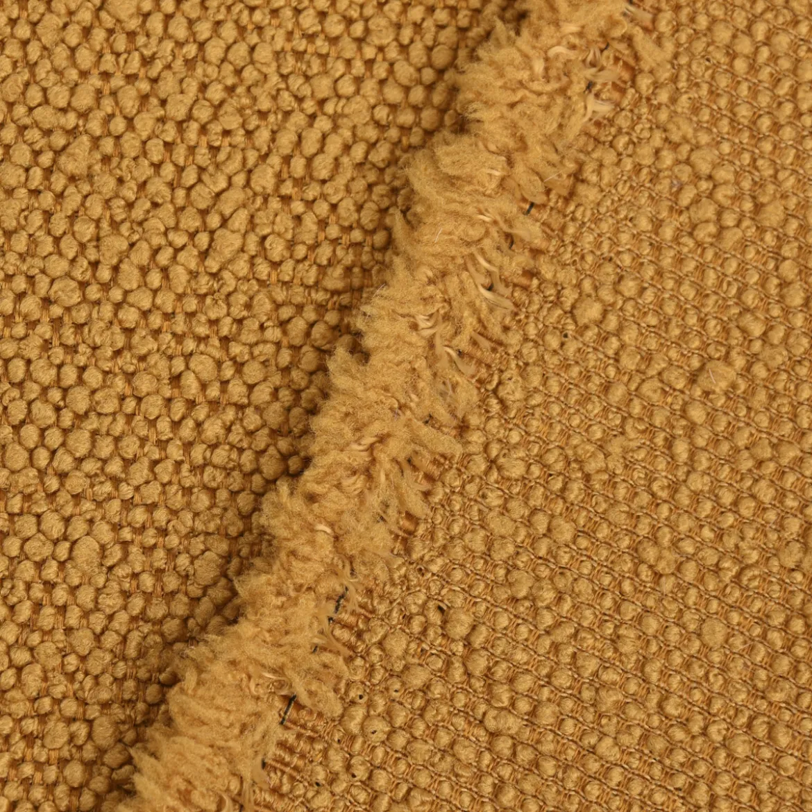 Dekostoff Boucle Deluxe uni meliert ocker gelb 1,40m breit