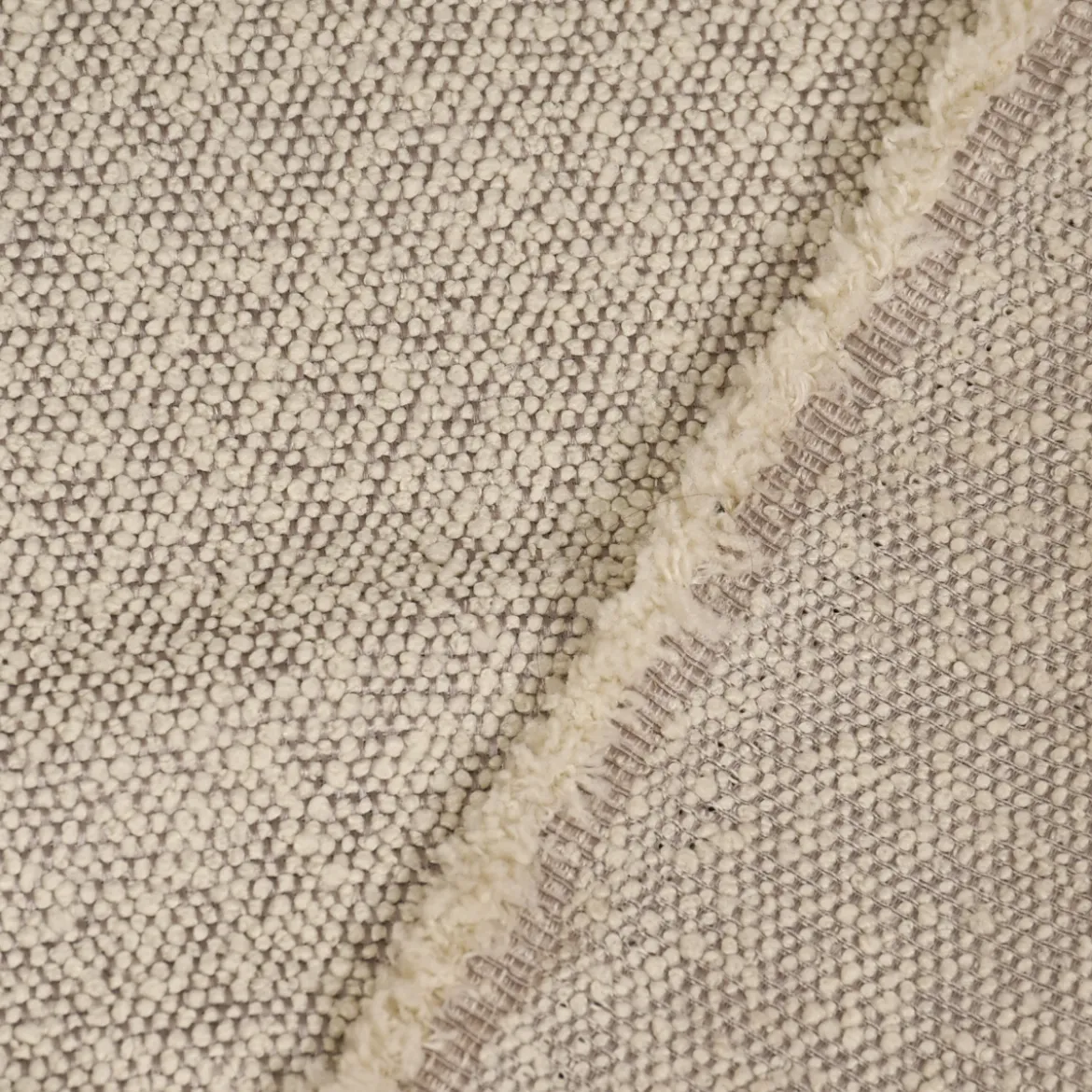 Dekostoff Boucle Deluxe uni meliert champagner 1,40m breit