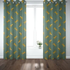 Dekostoff Canvas Ottoman Leopard Punkte grün gelb 1,40m Breite