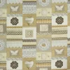 Dekostoff Canvas Ottoman Patchwork Landhaus Spitze braun creme