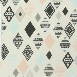 Dekostoff Canvas Ottoman Vierecke Ethno pastell Töne