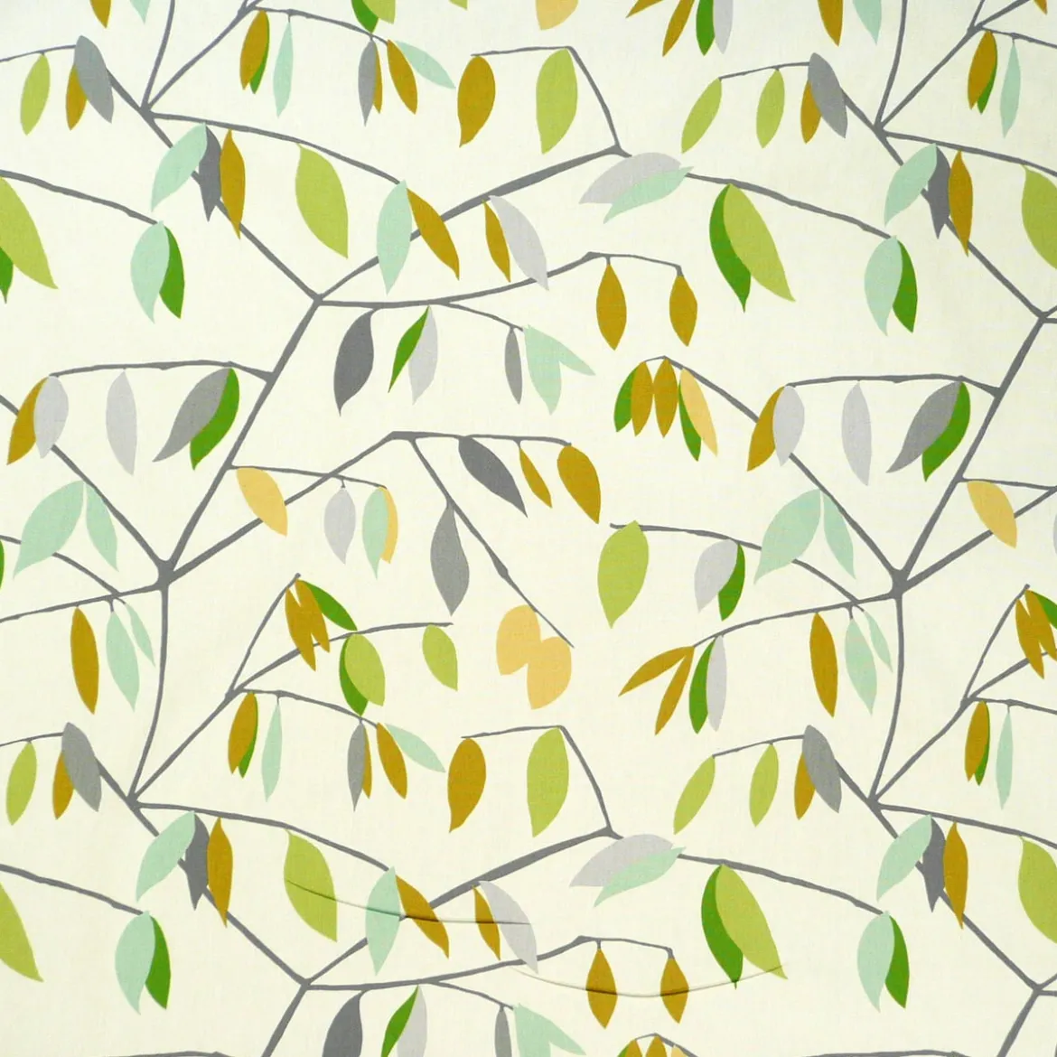 Dekostoff Coco Plum Lemonade Blätter grau grün gelb 137cm