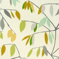 Dekostoff Coco Plum Lemonade Blätter grau grün gelb 137cm