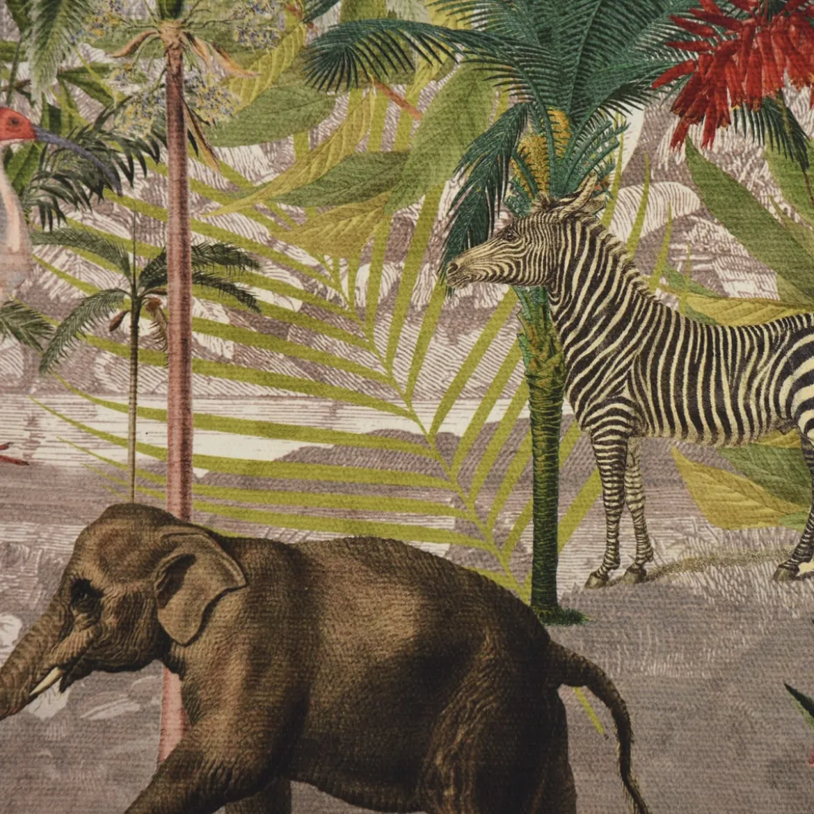 Dekostoff Digitaldruck Halbpanama Panel Tropical Safari Dschungel 1Stk 1,36x1,28m