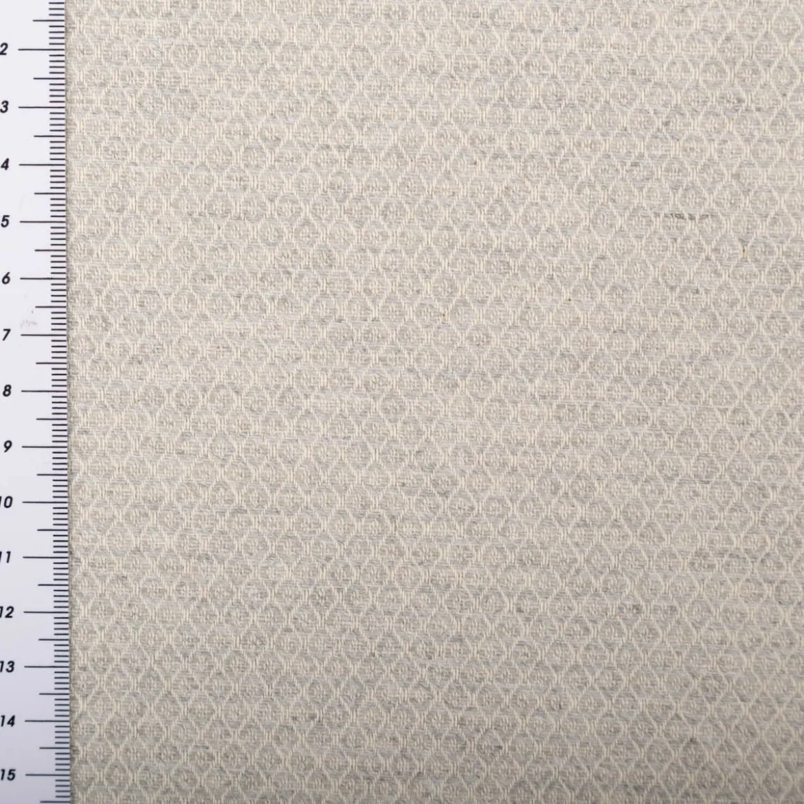 Dekostoff Dobby Diamond Mini Rauten Light Grey hellgrau ecru 1,40m Breite