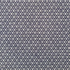 Dekostoff Dobby Diamond Mini Rauten Navy Blue dunkelblau ecru 1,40m Breite