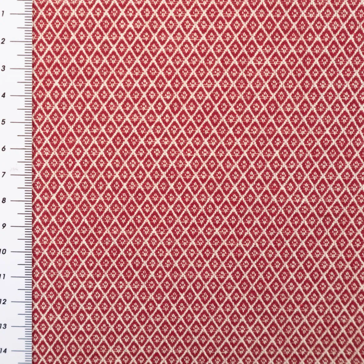 Dekostoff Dobby Diamond Mini Rauten Burgundy bordeaux ecru 1,40m Breite
